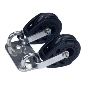 plate with 2 harken pulleys 29mm
